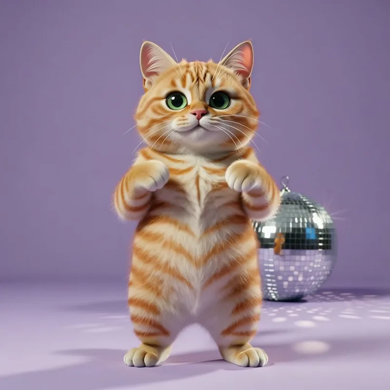 Funny ginger cat hip-hop dancing GIF