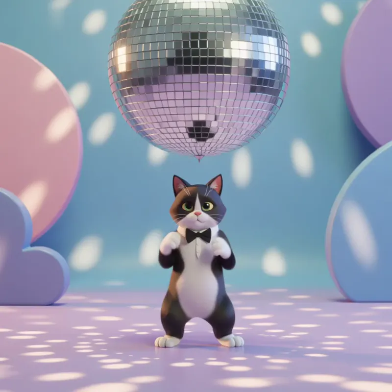 Tuxedo cat dancing GIF