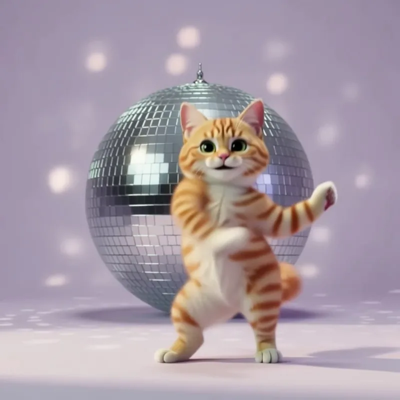 GIF de gato laranja dançando shuffle